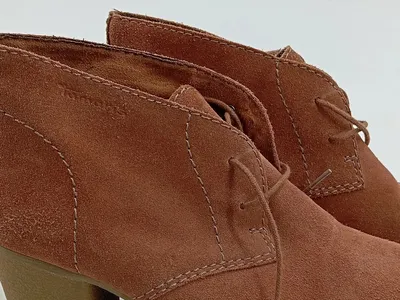 Tamaris Trend Damen Stiefeletten Wildleder Schnürung Braun Gr. 39