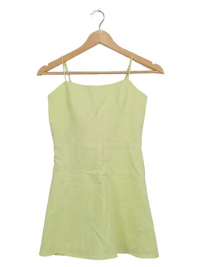 ZARA Damen Sommerkleid Trägerkleid Gr. S Gelb Viskose Leinen