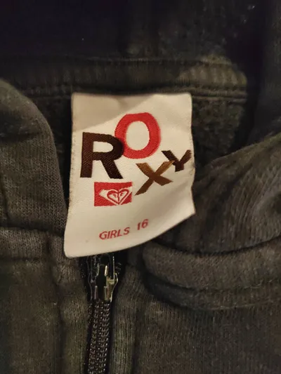ROXY Mädchen Kapuzenpullover Hoodie Strass-Logo Gr. 152/158 Grau