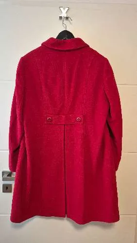 Betty Barclay Klassischer Damen Wollmantel Rot Uni Gr. 44 XXL Langarm