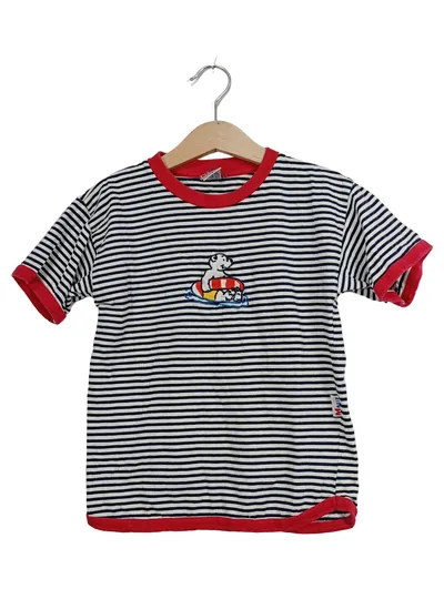 Mauz Kinder T-Shirt Gr. 98 gestreift maritim Eisbär Stickerei Baumwolle
