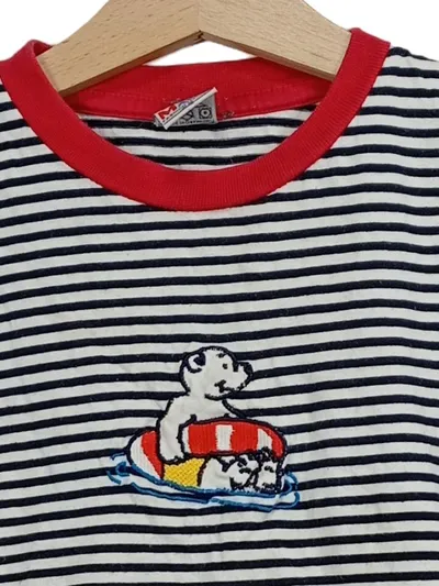 Mauz Kinder T-Shirt Gr. 98 gestreift maritim Eisbär Stickerei Baumwolle