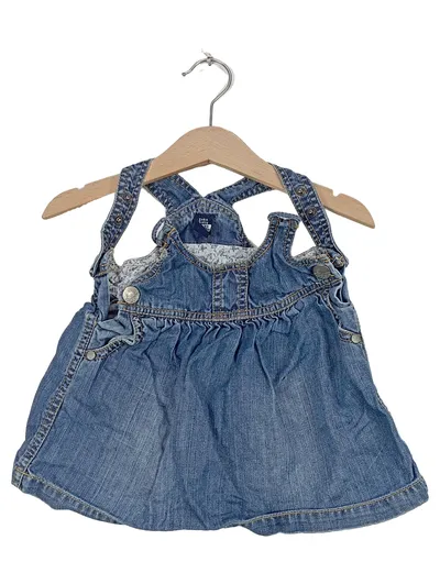 ZARA Baby Jeanskleid Latzkleid Trägerkleid Gr. 74 9-12 Monate Blau