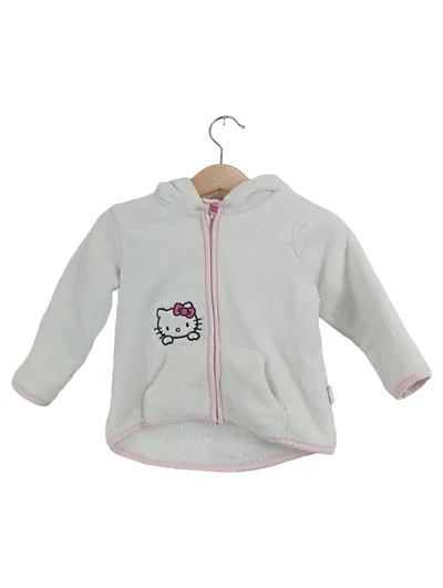 Hello Kitty Fleecejacke Baby Gr. 74 Kapuze Weiß Rosa Mädchen