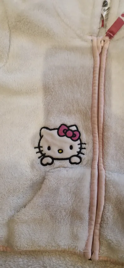 Hello Kitty Fleecejacke Baby Gr. 74 Kapuze Weiß Rosa Mädchen