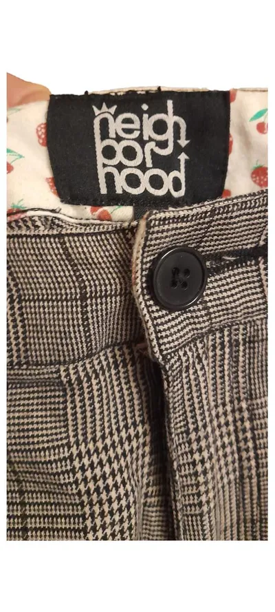 NEIGHBORHOOD Herren Cargo Shorts Kariert Grau Baumwolle Gr. W31