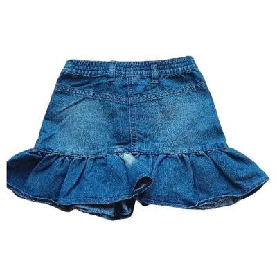 OKAY Jeansrock Mädchen Gr. 128 Blau Rüschen Denim Mini