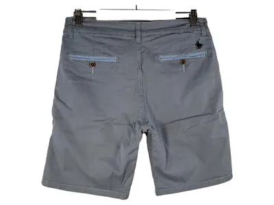 Markenlos Chino Shorts Herren Strukturmuster Grau Baumwolle Gr. W32/48/M