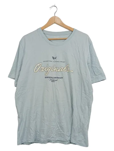 Jack & Jones Originals T-Shirt Herren XXL Hellblau Baumwolle Print