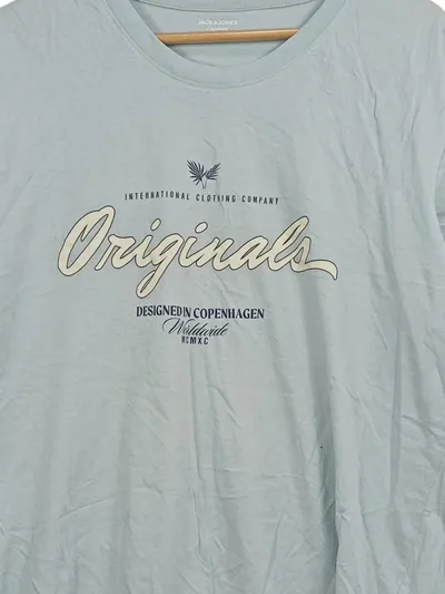 Jack & Jones Originals T-Shirt Herren XXL Hellblau Baumwolle Print