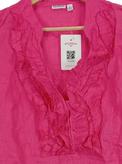 Paraphrase Damen Leinenbluse ärmellos Rüschen Pink Gr. 40/L Freizeit