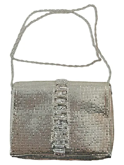 Atelier Münch Abendtasche Clutch Silber Metall Mesh Kette Vintage Damen