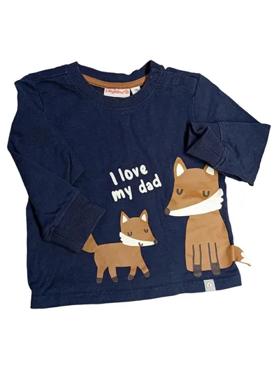 Liegelind Langarmshirt Gr. 74 Blau Fuchs Motiv I Love My Dad Baby