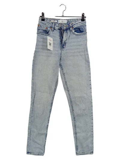 Mango MNG Denim Mom Jeans Damen Gr. 32 Hellblau High Waist