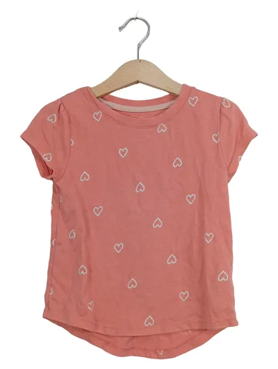 Cat & Jack Mädchen T-Shirt Kurzarm Grafik Rosa Baumwolle Gr. 104