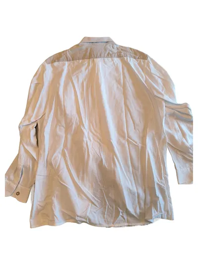 OS Trachten Herren Trachtenhemd Langarm Weiß Uni Stickerei Gr. 56 3XL