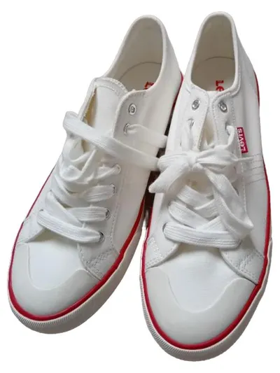 Levi's Damen Sneaker Low Schnürung Textil Weiß Gr. 40 Freizeit