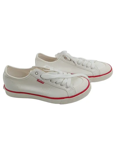 Levi's Damen Sneaker Low Schnürung Textil Weiß Gr. 40 Freizeit