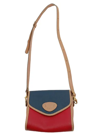 I Santi Umhängetasche Leder Rot Blau Beige Vintage Crossbody Made in Italy