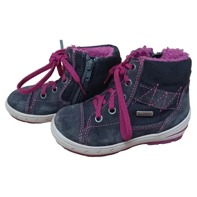 BAMA Bamatex Kinder Schneestiefel Mädchen Gr. 26 Grau Pink Gefüttert