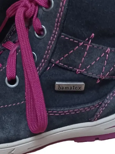 BAMA Bamatex Kinder Schneestiefel Mädchen Gr. 26 Grau Pink Gefüttert