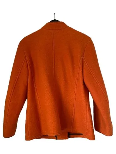 BOGNER Damen Wolljacke Orange Stehkragen Gr. 38 M Strickjacke