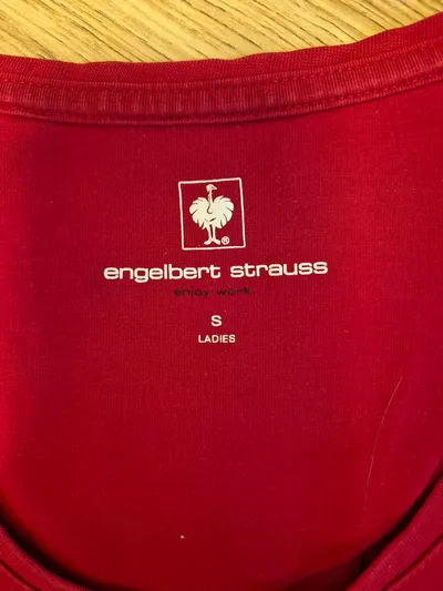 Engelbert Strauss Damen T-Shirt Rot Gr. S Basic Baumwolle Kurzarm Arbeit