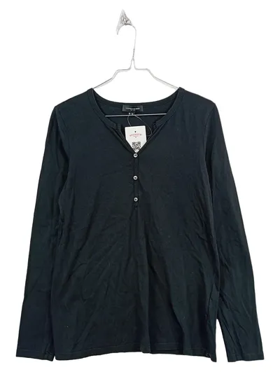Lawrence Grey Damen Langarmshirt Henley Schwarz Gr. M Baumwolle