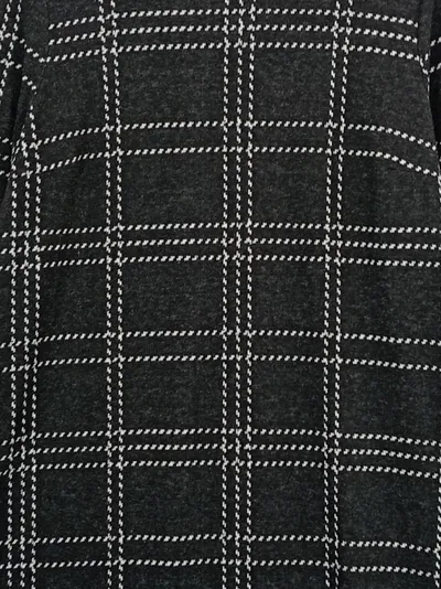 Esprit Damen Kleid kariert Langarm Gr. L grau weiß Sweatkleid