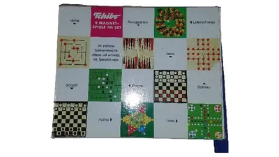 Tchibo Magnet Spiele Set 9 in 1 Mitbringspiel Mühle Schach Dame Ludo