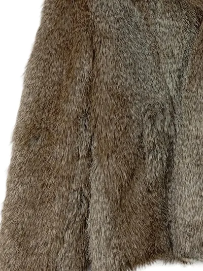Nümph Felljacke Kunstpelz Kapuze Damen Braun Gr. 38/M Freizeit Casual