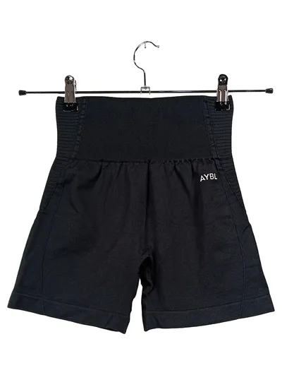 AYBL Damen Seamless Sport Shorts Schwarz Gr. S High Waist Fitness