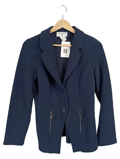 Rick Cardona Blazer Damen Blau Strukturmuster Langarm Gr. 38 Büro Business Jacke