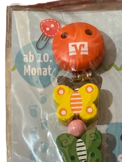 Volksbanken Raiffeisenbanken Schnullerkette Holz Schmetterling 19 cm Kinder