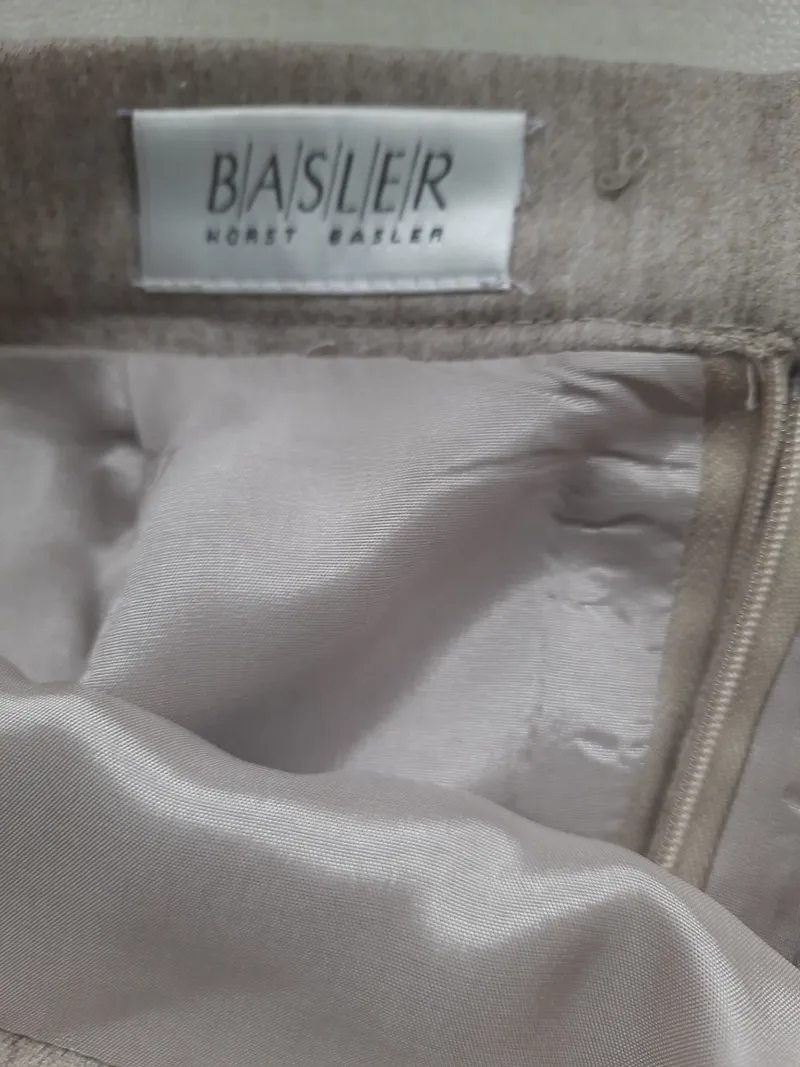 BASLER Bleistiftrock Damen Gr. 42 Beige Meliert Business Rock 3