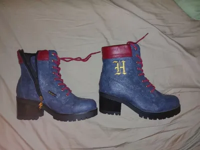 EMP Harry Potter Hogwarts Stiefel Damen Gr. 41 Blau Rot Blockabsatz