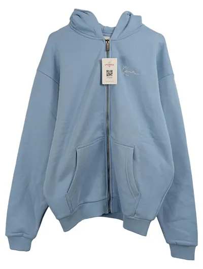 Karl Kani Sweatjacke Herren S Hoodie Zip Kapuze Hellblau Streetwear