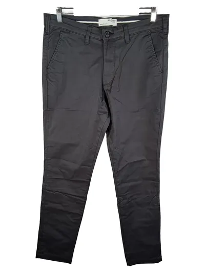 Selected Homme Herren Stoffhose Grau W34 L31 Casual Baumwolle Knopf