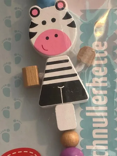 Volksbanken Raiffeisenbanken Schnullerkette Zebra Holz 19 cm Kinder Baby