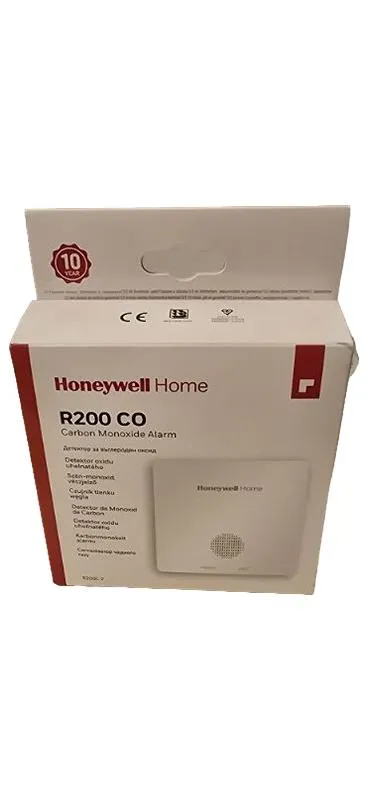 Honeywell Home R200 CO Kohlenmonoxidmelder 10 Jahre Batterie Weiß NEU