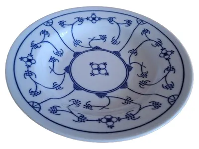 Jäger Eisenberg Unterteller Indisch Blau Strohblume Porzellan 22cm DDR