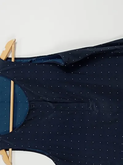 Someday Damen Top Bluse ärmellos Gr. 38 M Blau gepunktet Viskose