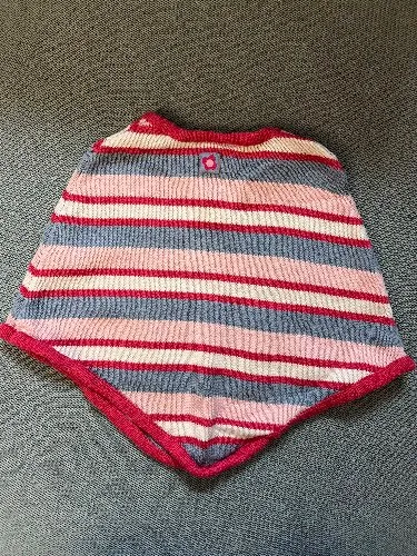 Twinnies Kinder Poncho Gr. 68 Gestreift Rosa Blau Strick Baby