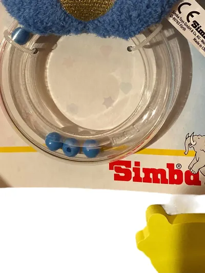 Simba Baby Rassel Charmant Kunststoff Stoff Blau Herz ab 4 Monate