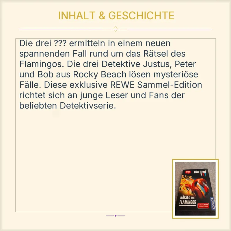 Die drei ??? Rätsel des Flamingos REWE Sammel-Edition Kosmos Krimi 3