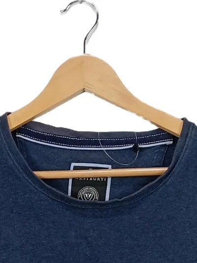 Westbury Herren T-Shirt Brusttasche Blau Meliert Gr. XL Basic