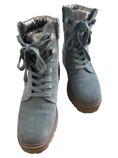 Pat Calvin Damen Stiefelette Gr. 40 Grau Wildleder Schnürboots