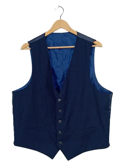 CANDA Herren Anzugweste Dunkelblau Gepunktet Tailored Fit Gr. 54/XL