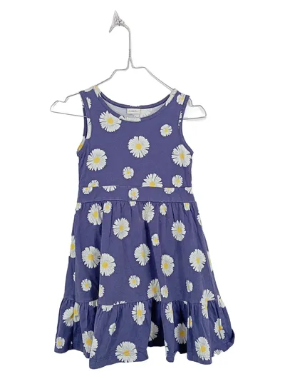 Petite Fleur Mädchen Sommerkleid Gänseblümchen Blau Gr. 128 Baumwolle