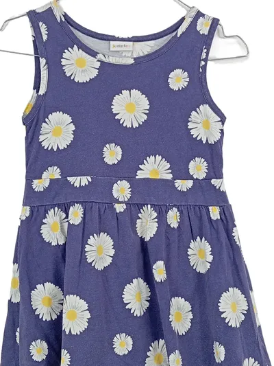 Petite Fleur Mädchen Sommerkleid Gänseblümchen Blau Gr. 128 Baumwolle